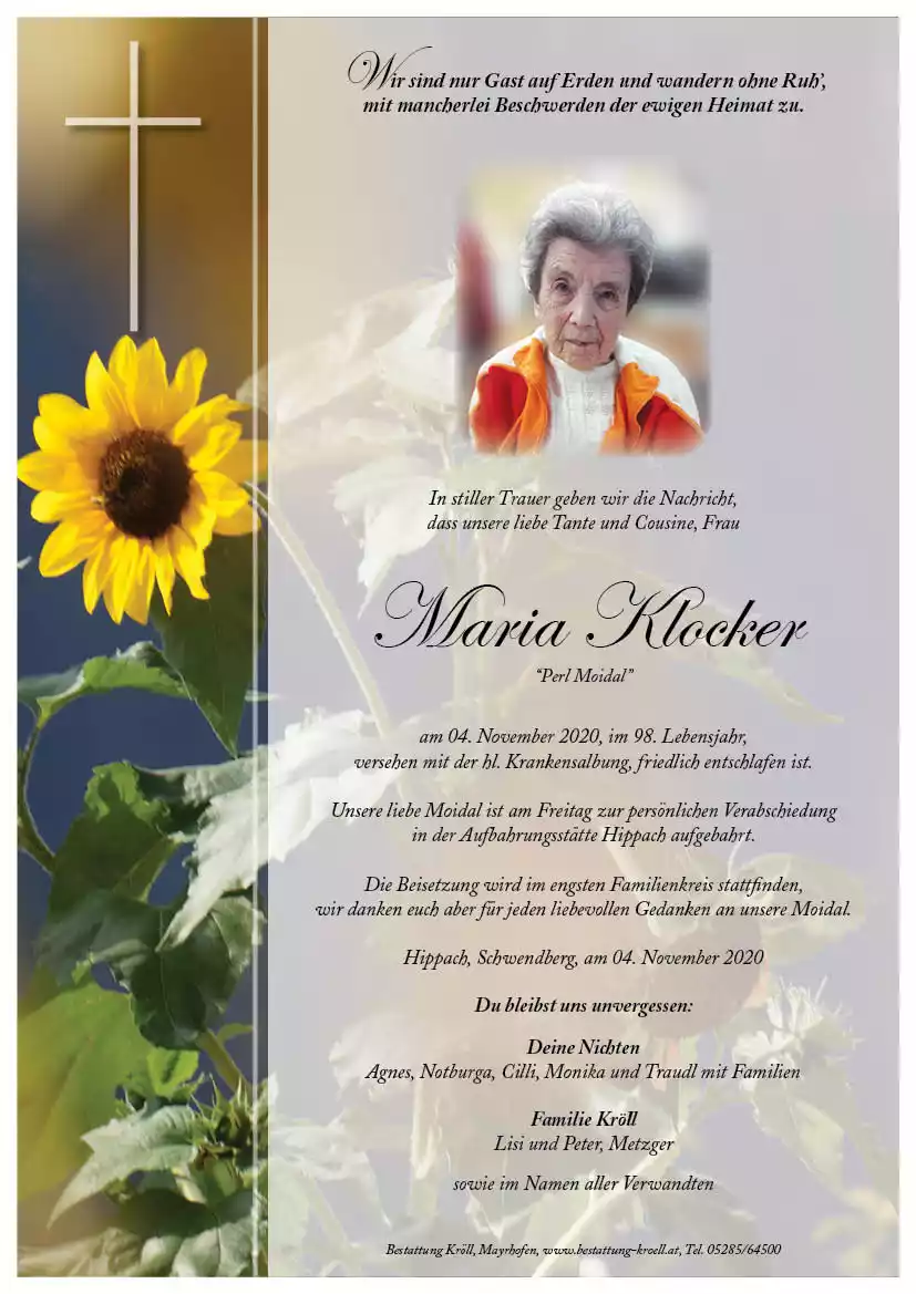 Parte von Maria Klocker